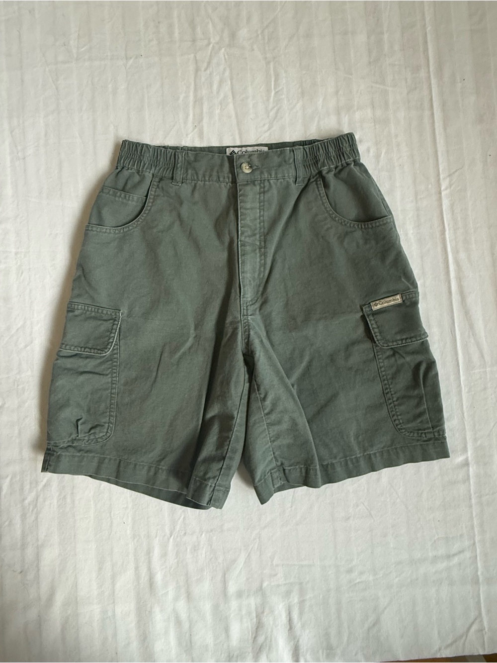 Vintage Columbia Gorpcore Cotton Cargo Shorts Women's Size 6 Sage Green Granola - Picture 7 of 7